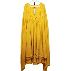 Spiritedpursuit The Drop Yellow Long Sleeve Tiered Maxi Dress Size 2X